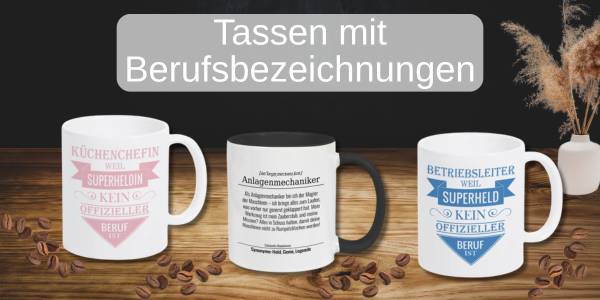 Geschenke für Kollegen Tassen mit Berufsbezeichnungen