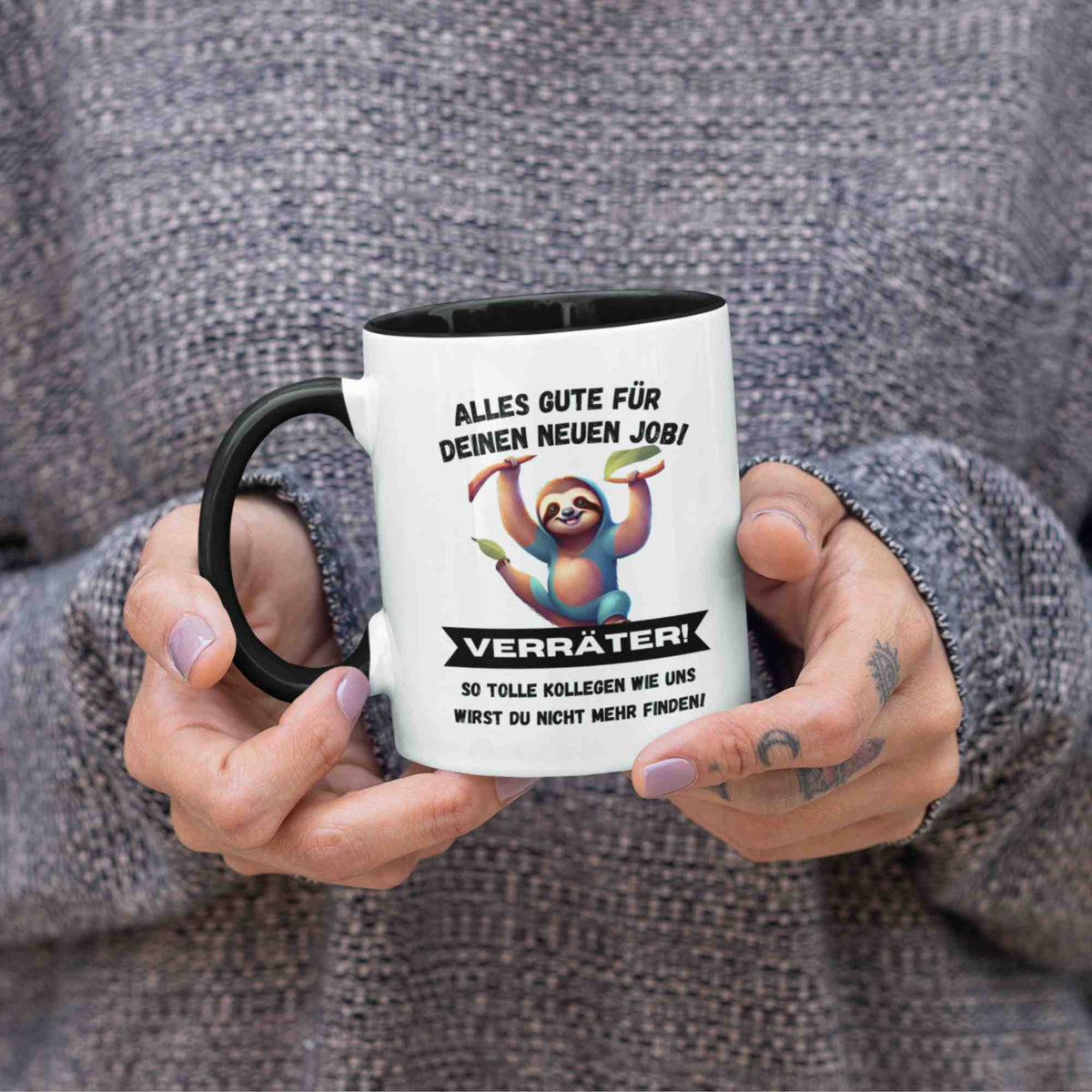Keramik Tasse mit Spruch Alles Gute für Deinen neuen Job - Geschenk zum Abschied - Jobwechsel Abschiedsgeschenk für Kollegen