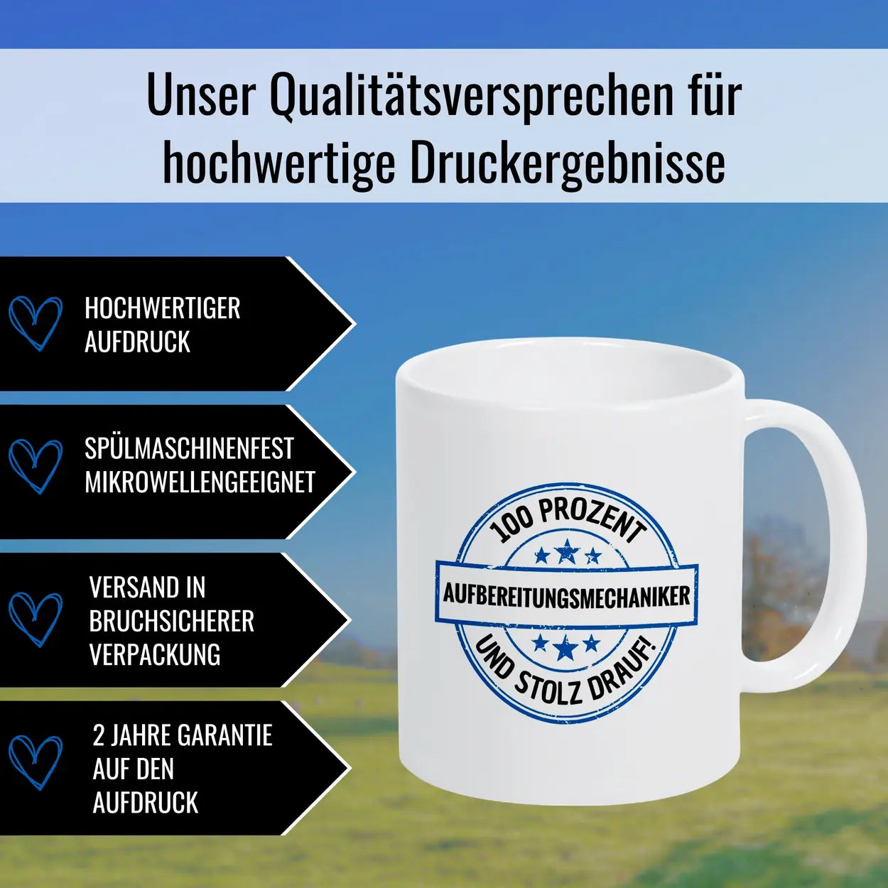 Aufbereitungsmechaniker 100 Prozent Tasse - Druckerino