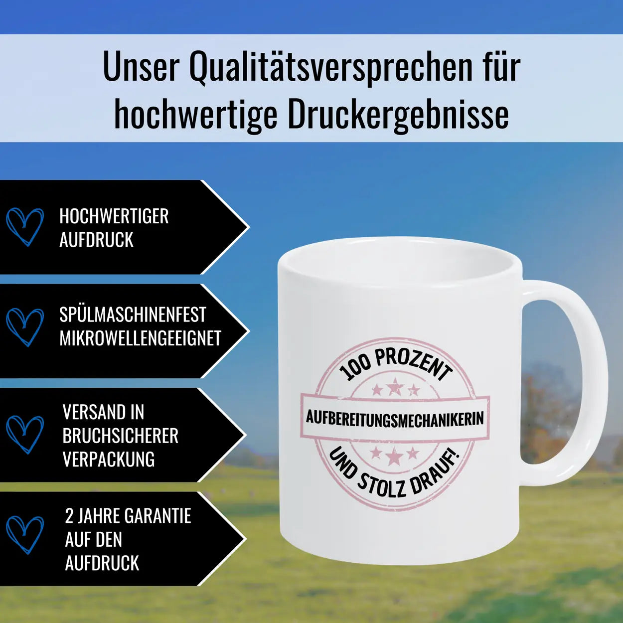Aufbereitungsmechanikerin 100 Prozent Tasse - Druckerino