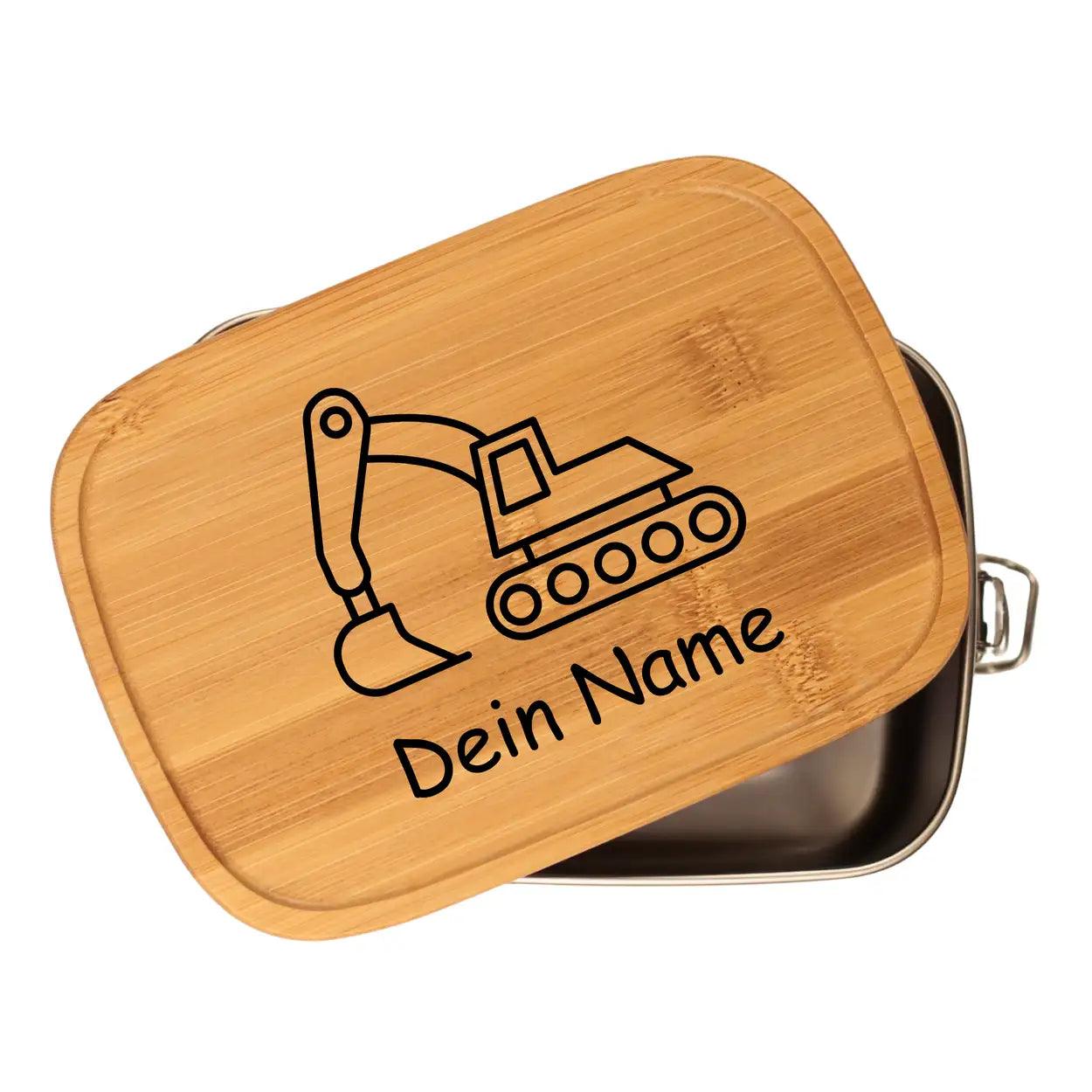 Brotdose Edelstahl | Bagger | personalisiert - Druckerino