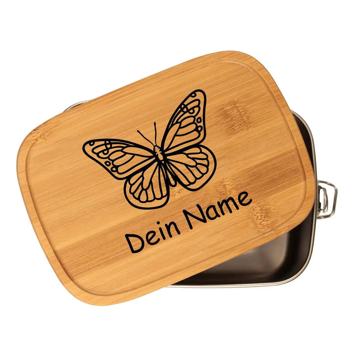 Brotdose Edelstahl | Schmetterling | personalisiert - Druckerino