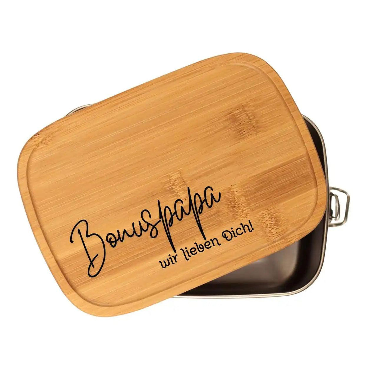 Edelstahl Brotdose | Bonuspapa wir lieben dich - Druckerino