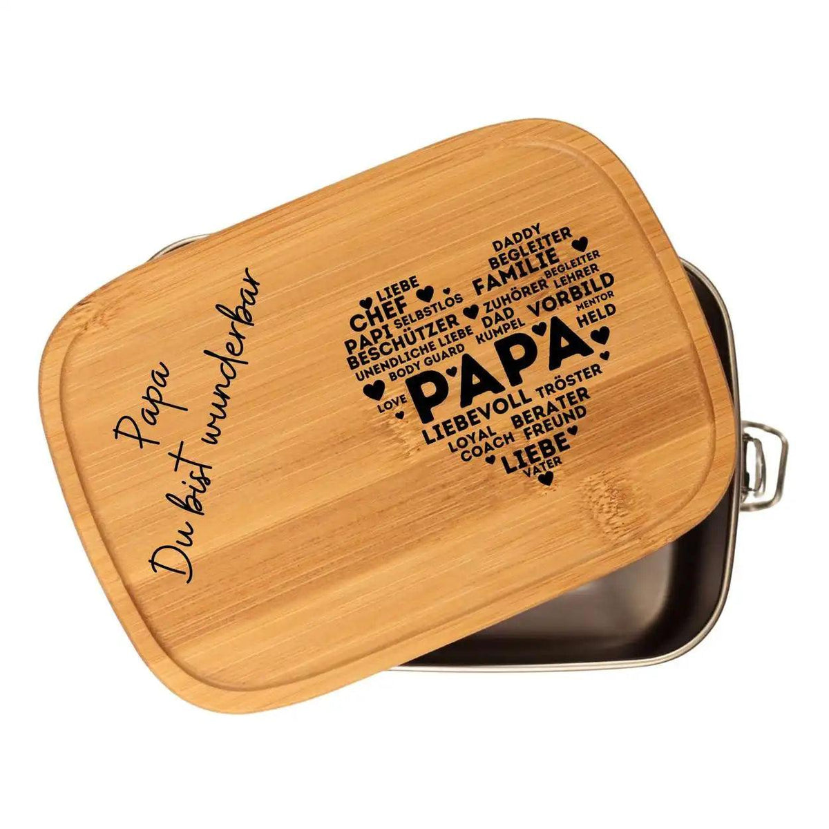 Edelstahl Brotdose | Papa Du bist wunderbar - Druckerino