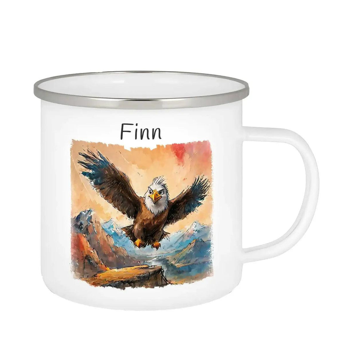 Emaille Tasse Abenteuer Adler - Druckerino