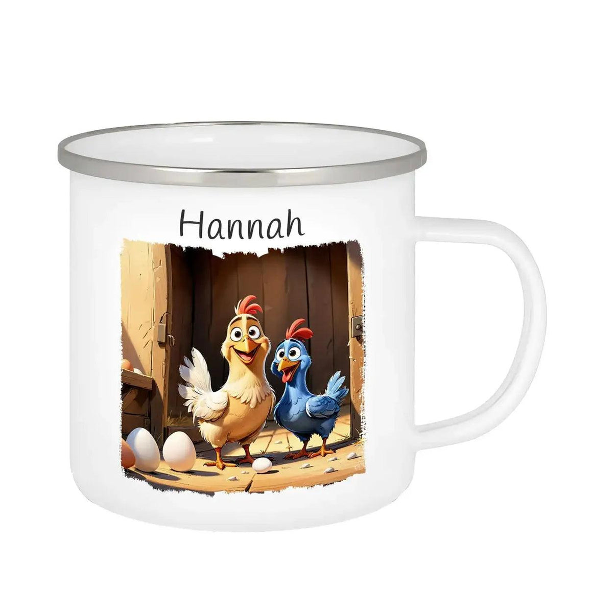 Emaille Tasse Abenteuer Bauernhof - Druckerino