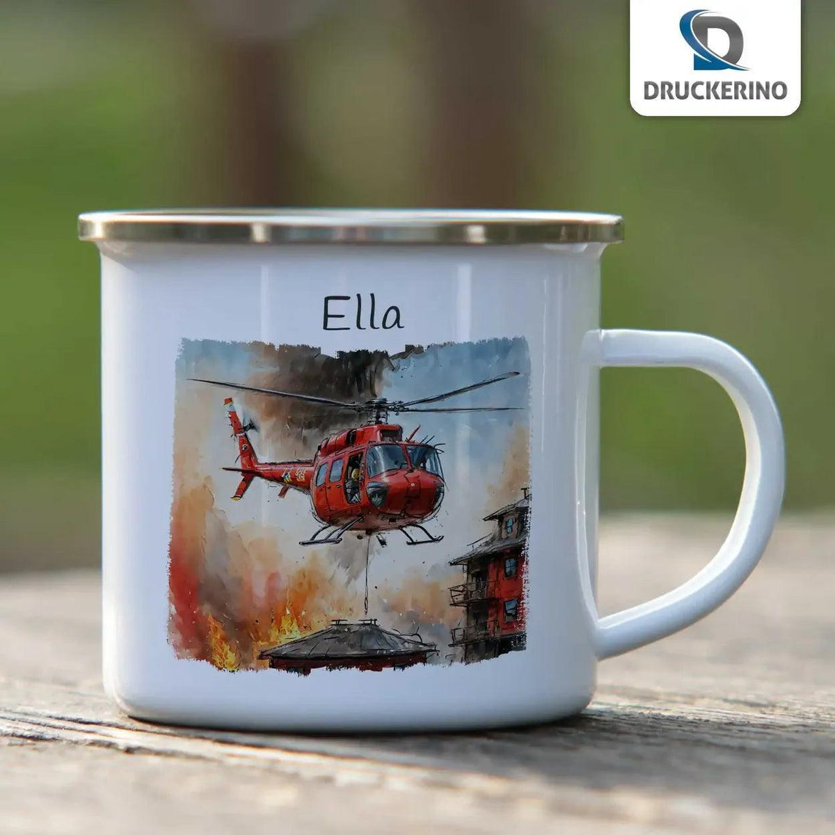 Emaille Tasse Abenteuer Himmelshelden - Druckerino