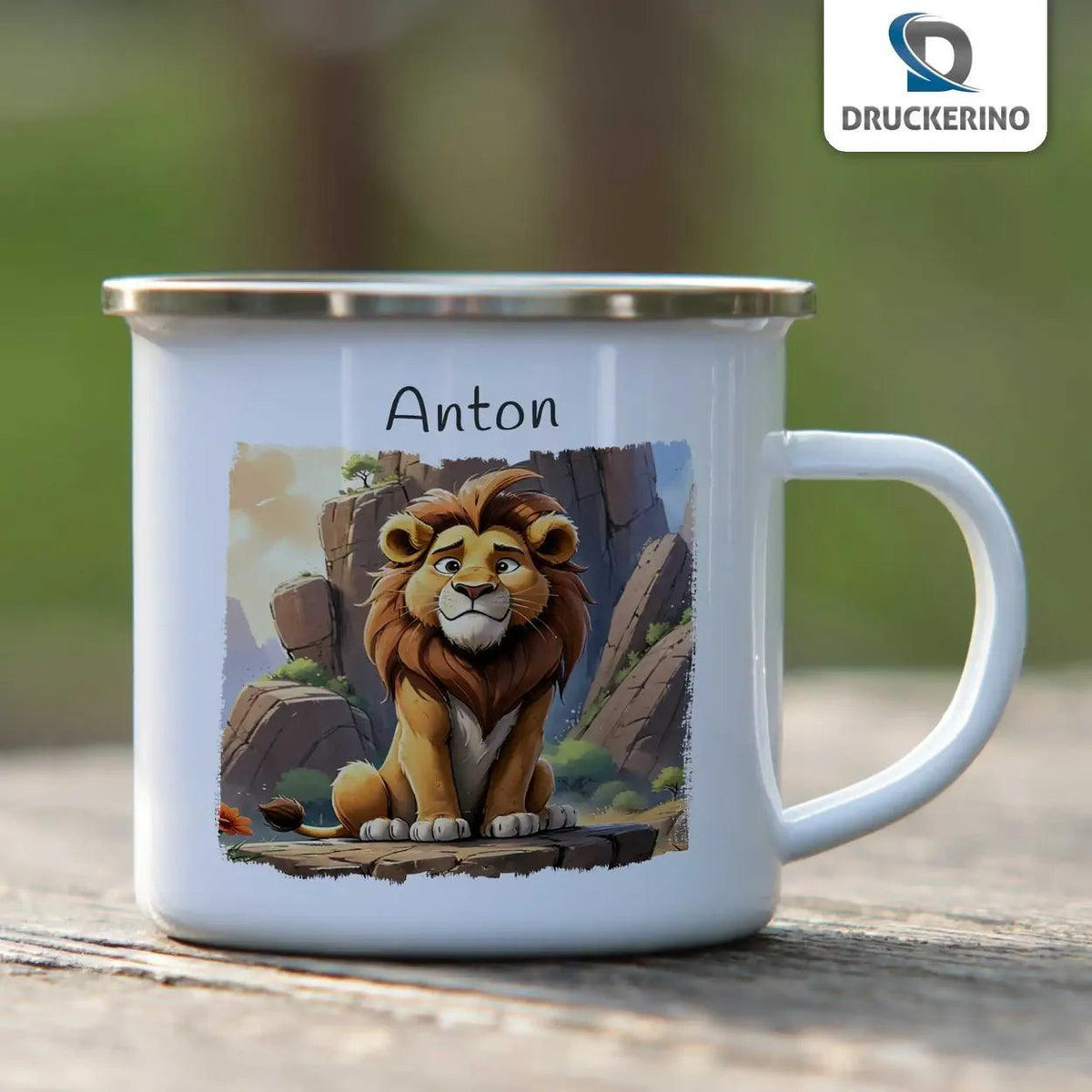 Emaille Tasse Abenteuer Löwenkönig - Druckerino