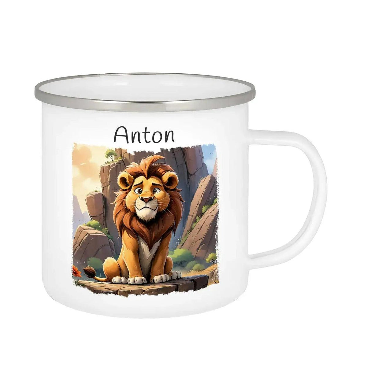 Emaille Tasse Abenteuer Löwenkönig - Druckerino