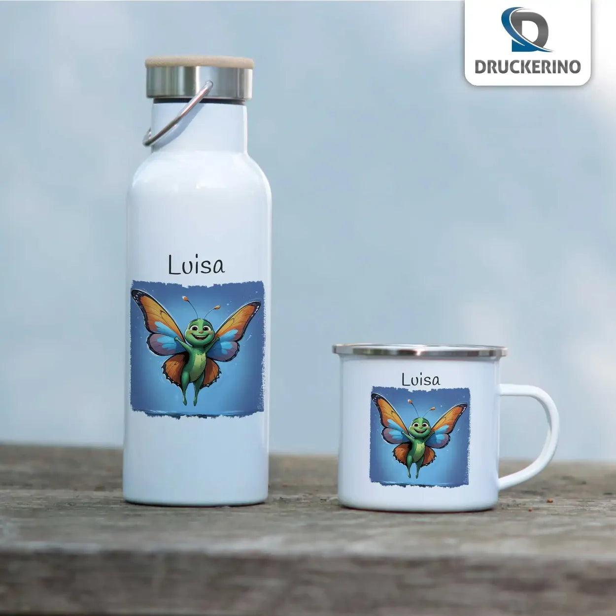 Emaille Tasse Abenteuer Schmetterling - Druckerino