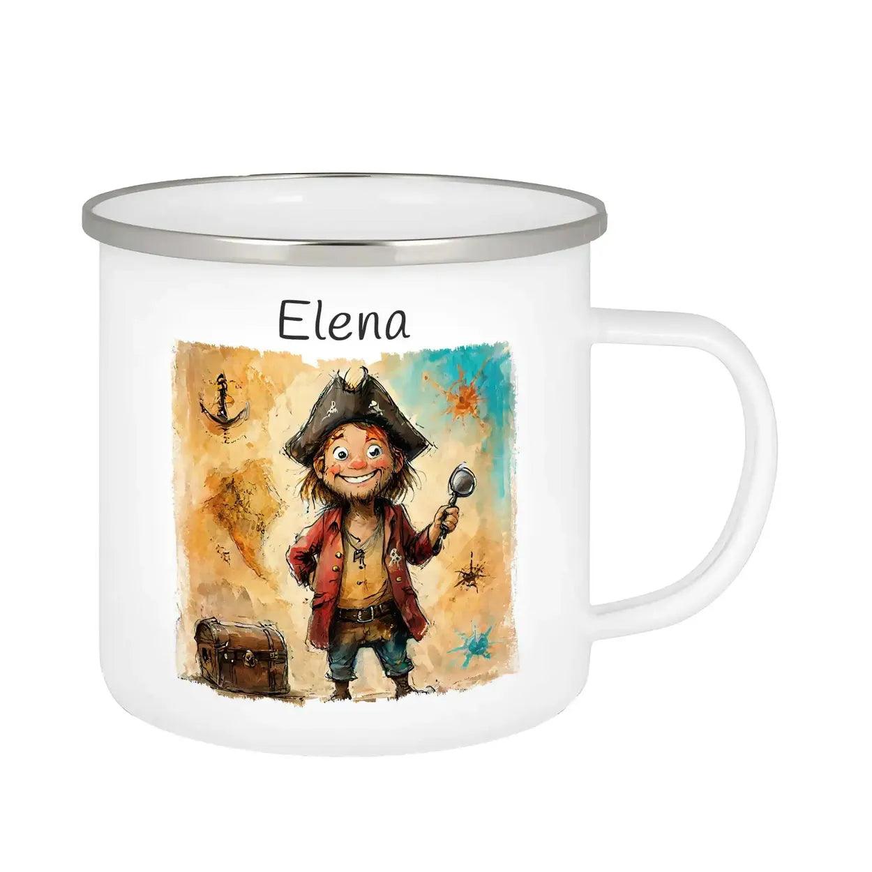 Emaille Tasse Abenteuer-Seeräuber - Druckerino