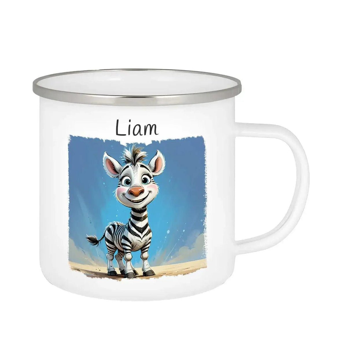 Emaille Tasse Abenteuer Zebra - Druckerino