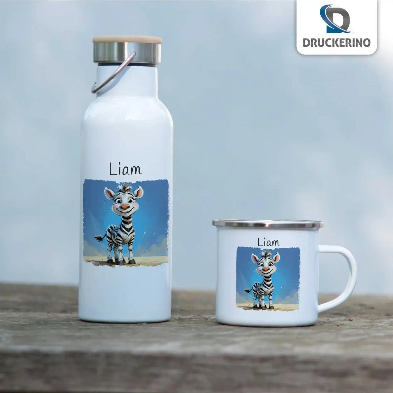 Emaille Tasse Abenteuer Zebra - Druckerino
