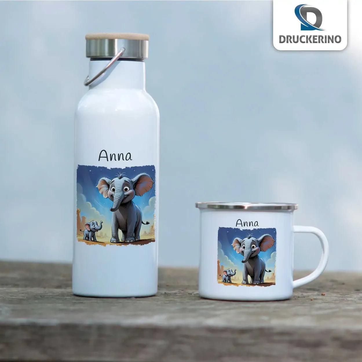 Emaille Tasse Abenteuerlustige Rüsselhelden - Druckerino