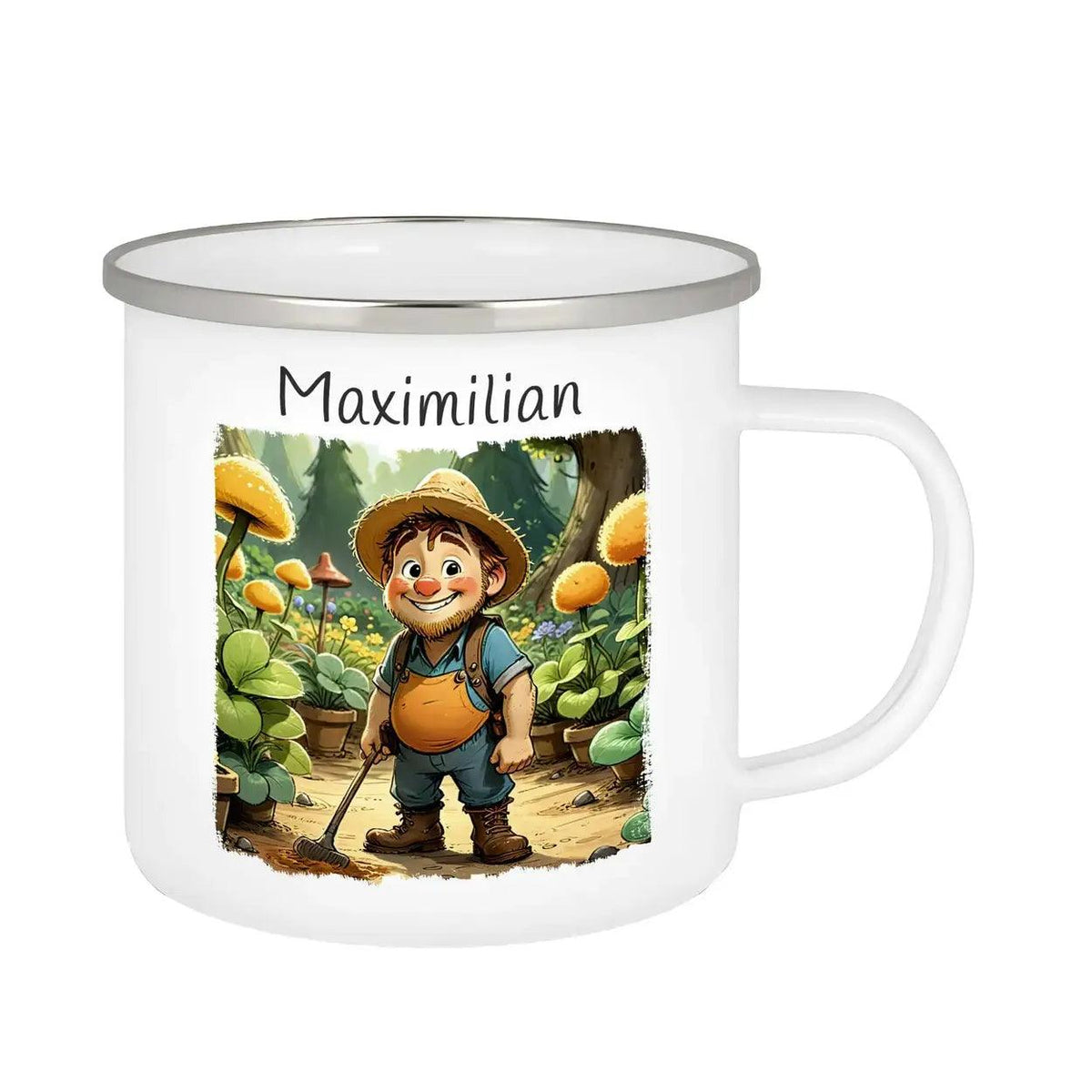 Emaille Tasse Abenteuerlustige Waldentdecker - Druckerino