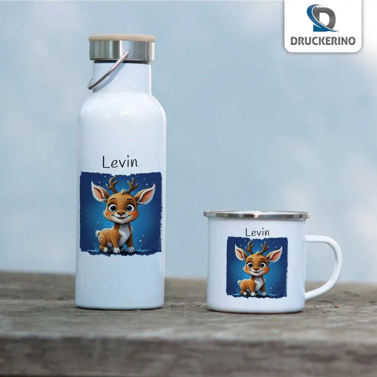 Emaille Tasse Abenteuerreise der kleinen Tiere - Druckerino