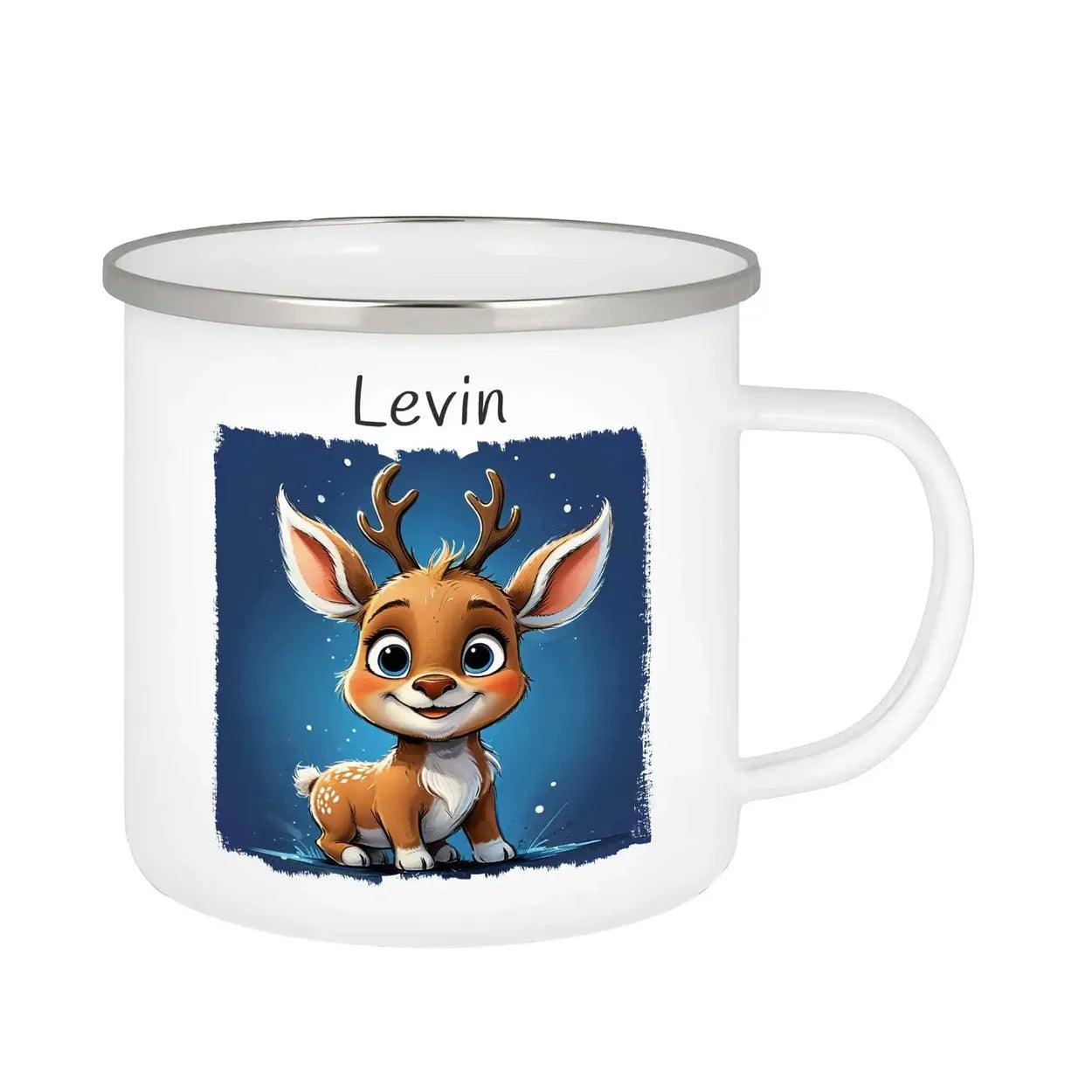 Emaille Tasse Abenteuerreise der kleinen Tiere - Druckerino