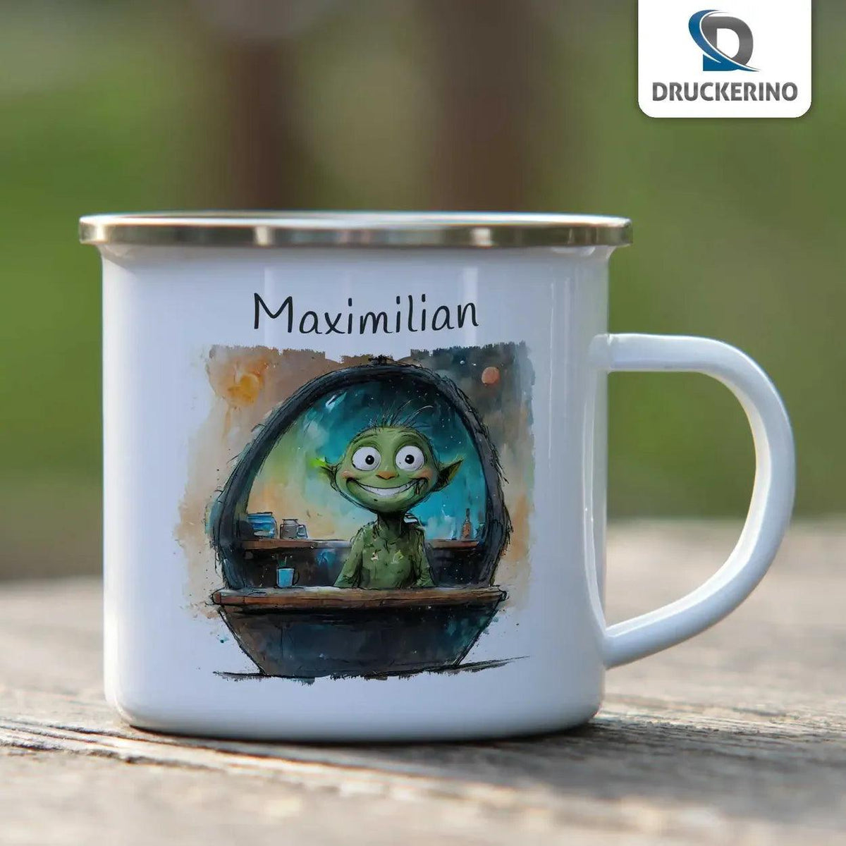 Emaille Tasse Abenteuersegler - Druckerino