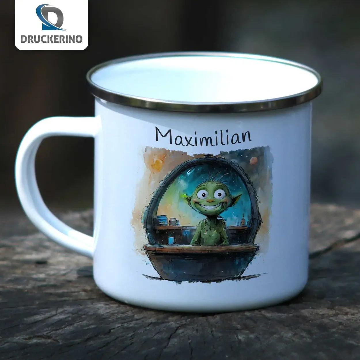 Emaille Tasse Abenteuersegler - Druckerino