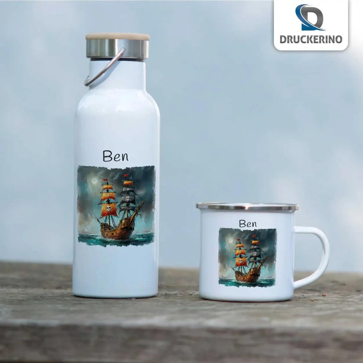Emaille Tasse Abenteuersegler - Druckerino