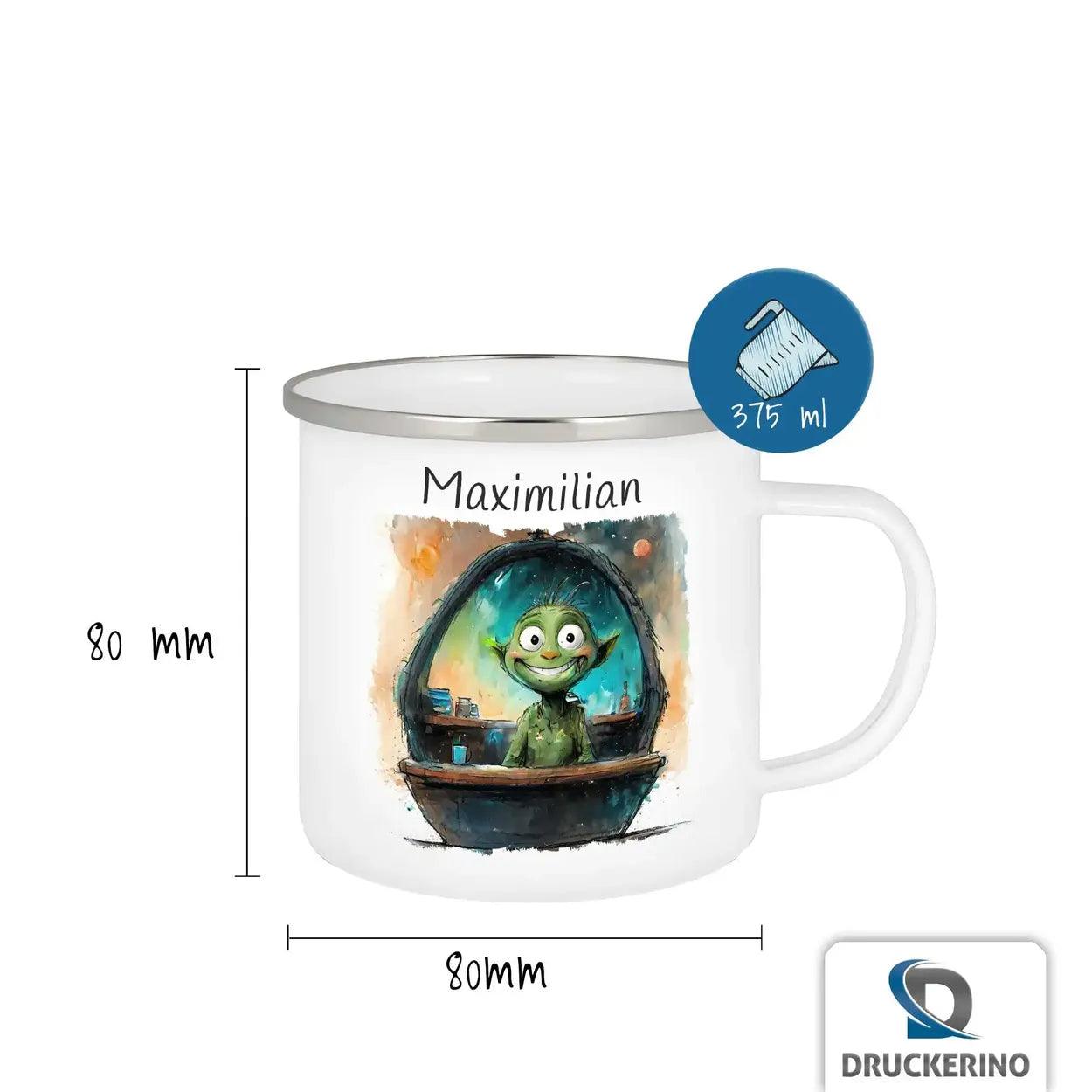 Emaille Tasse Abenteuersegler - Druckerino