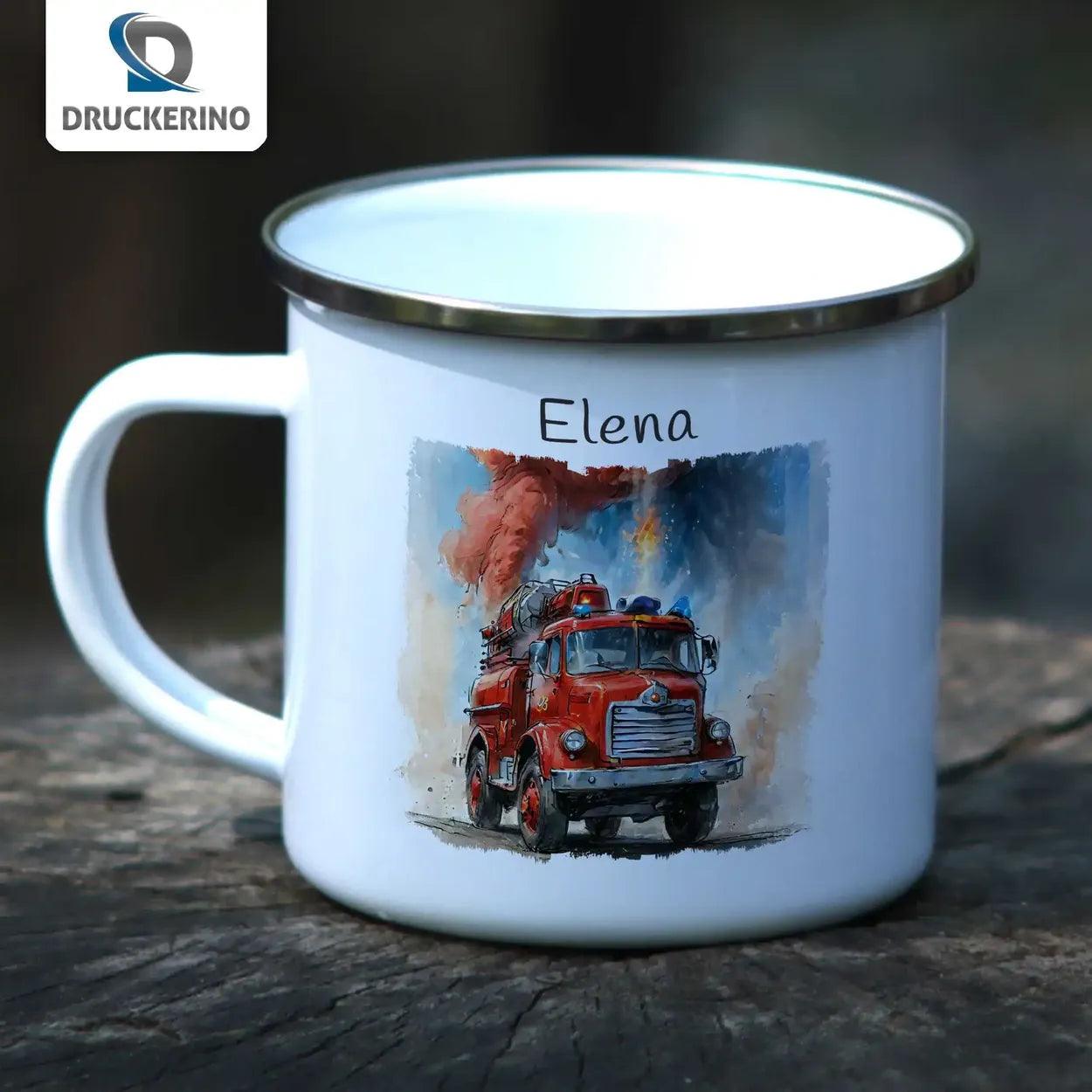 Emaille Tasse Abenteuertruck - Druckerino