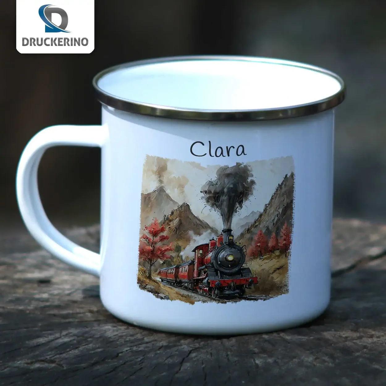 Emaille Tasse Abenteuerzug - Druckerino