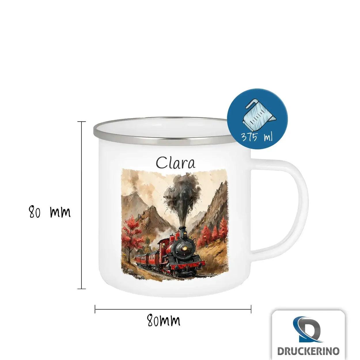 Emaille Tasse Abenteuerzug - Druckerino