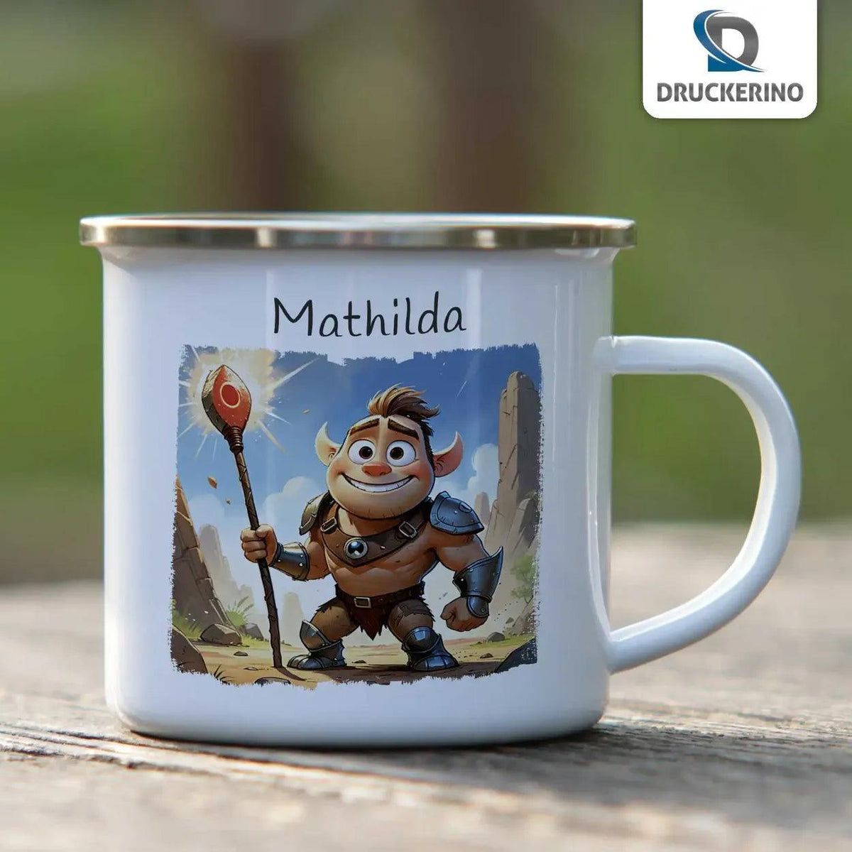 Emaille Tasse Abenteurer - Druckerino