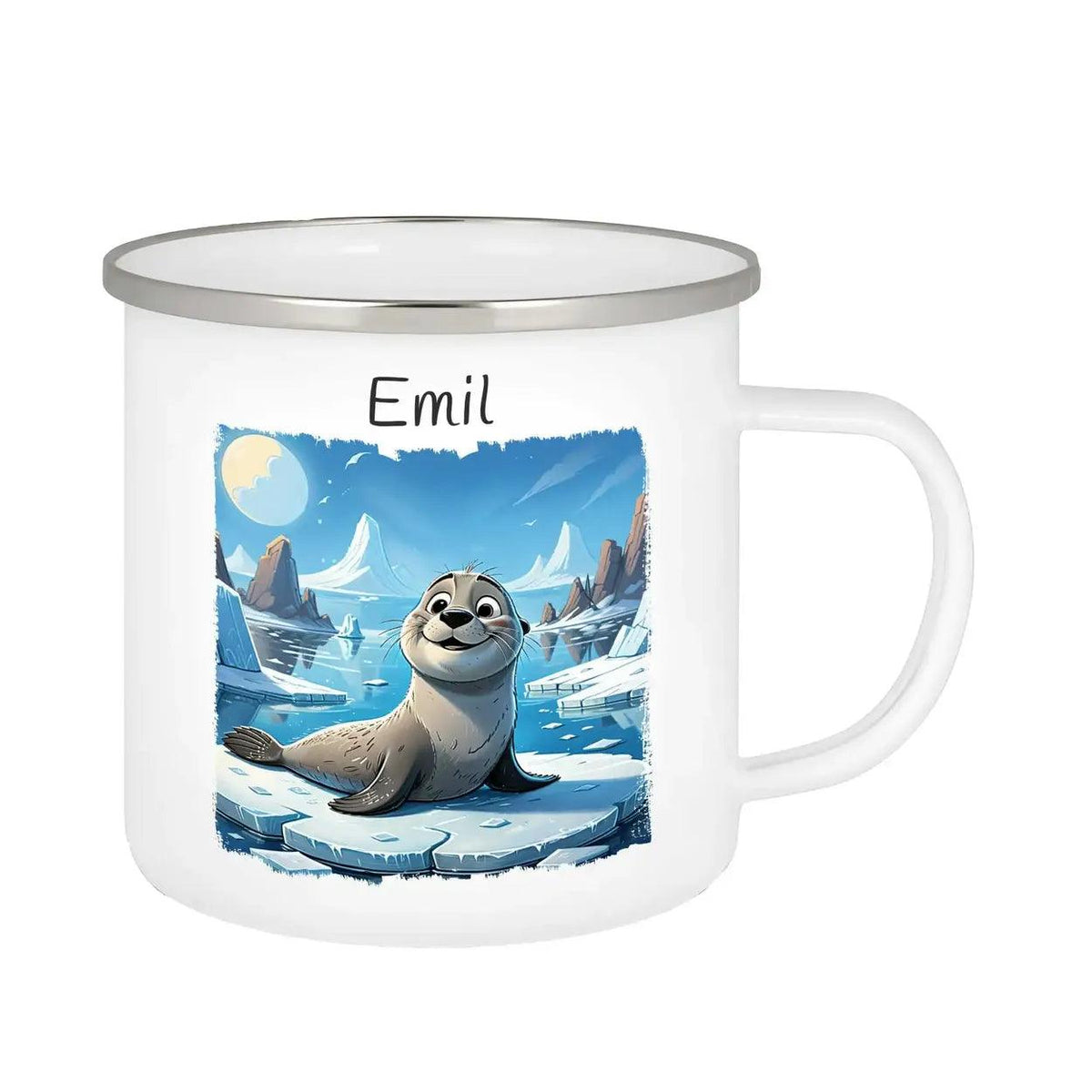 Emaille Tasse Arktisches Abenteuer - Druckerino