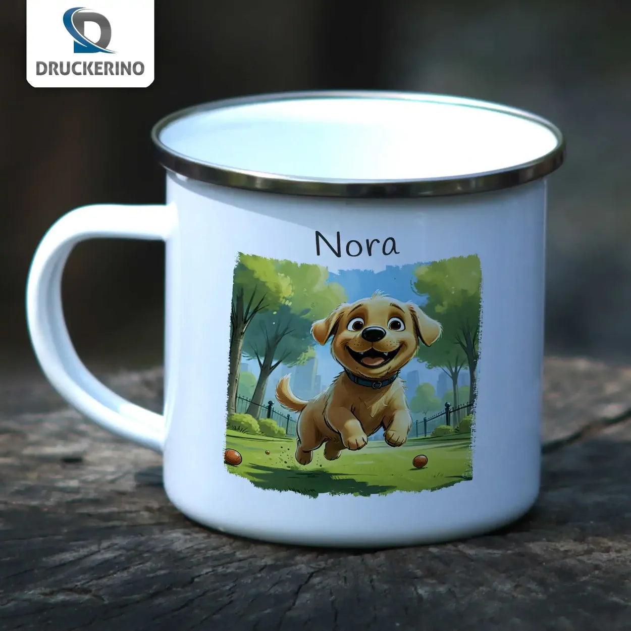 Emaille Tasse Der Treue Freund - Druckerino