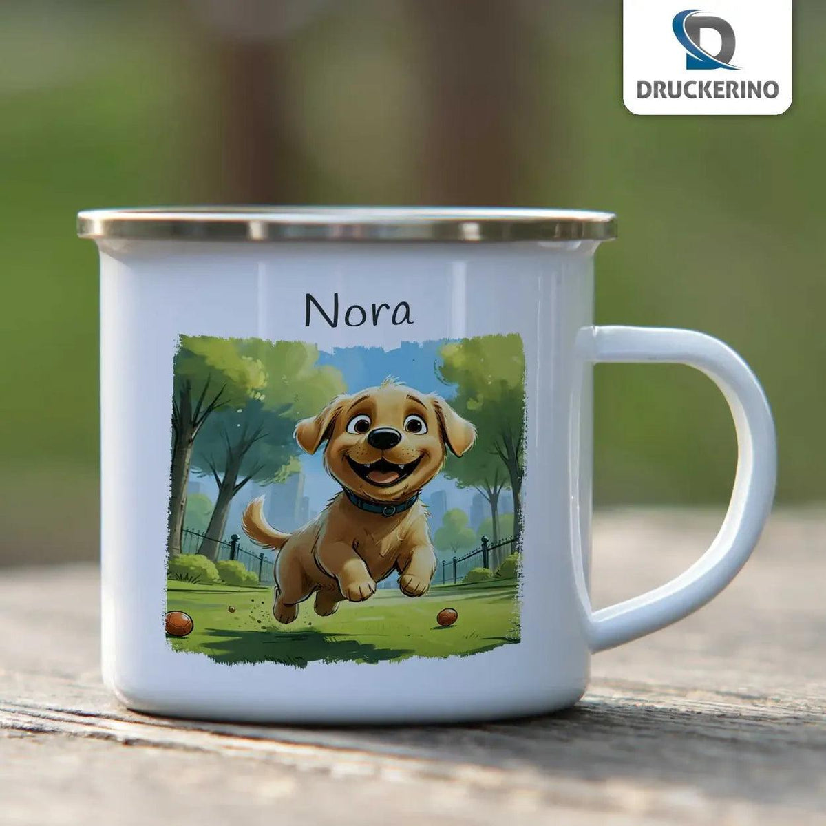 Emaille Tasse Der Treue Freund - Druckerino