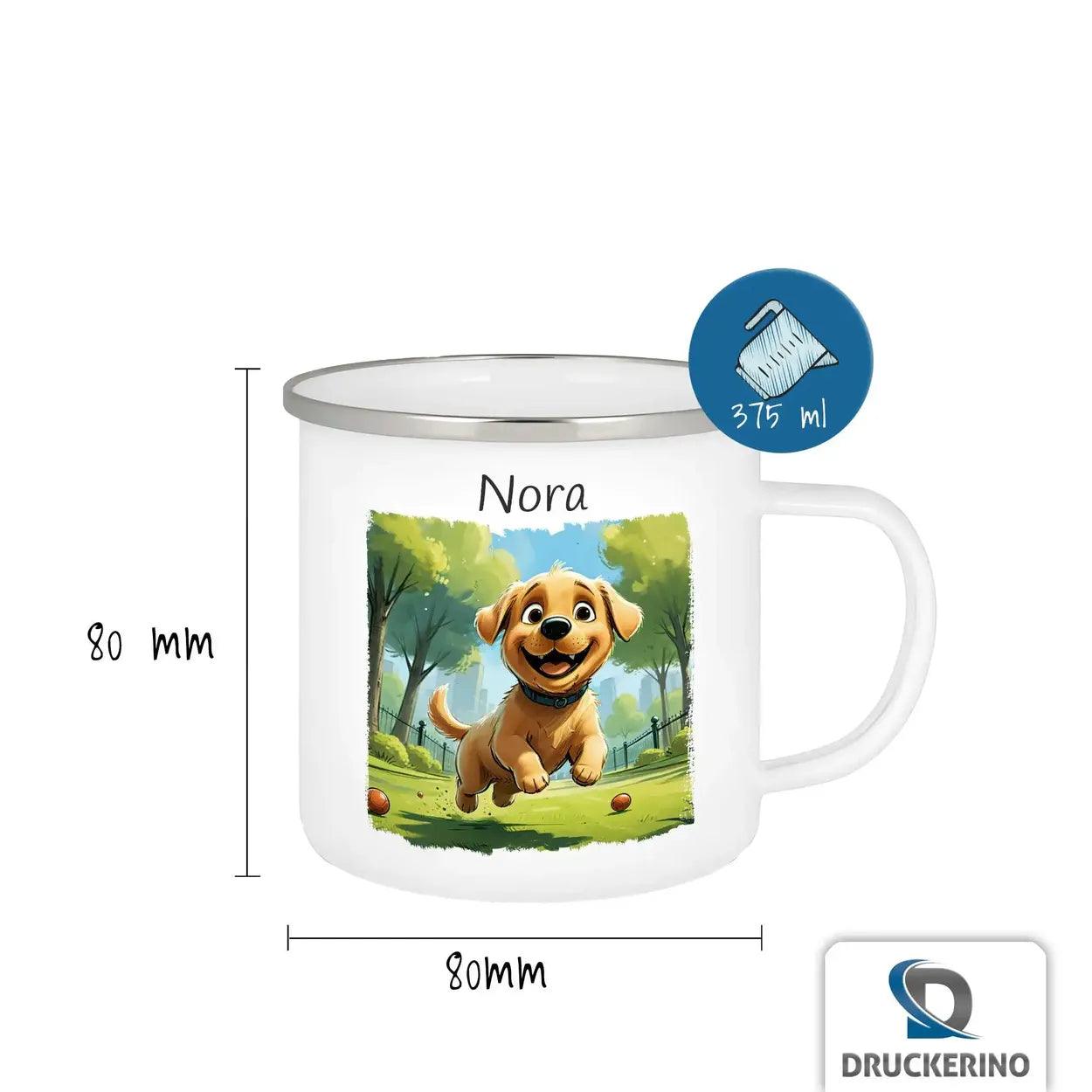 Emaille Tasse Der Treue Freund - Druckerino