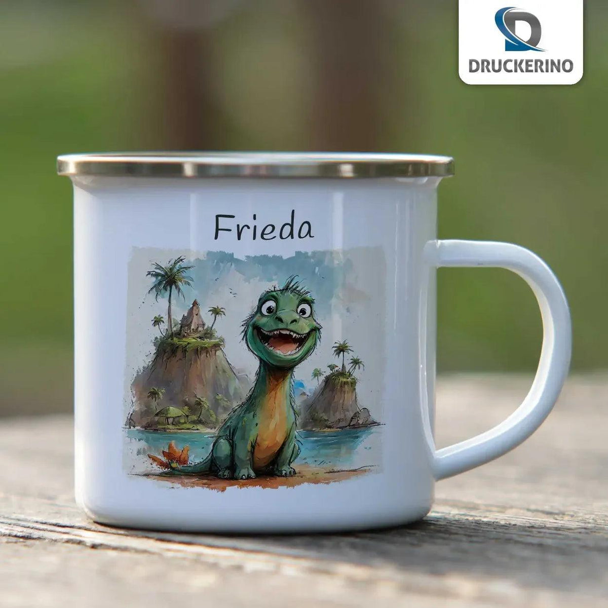 Emaille Tasse Dino-Abenteuer - Druckerino