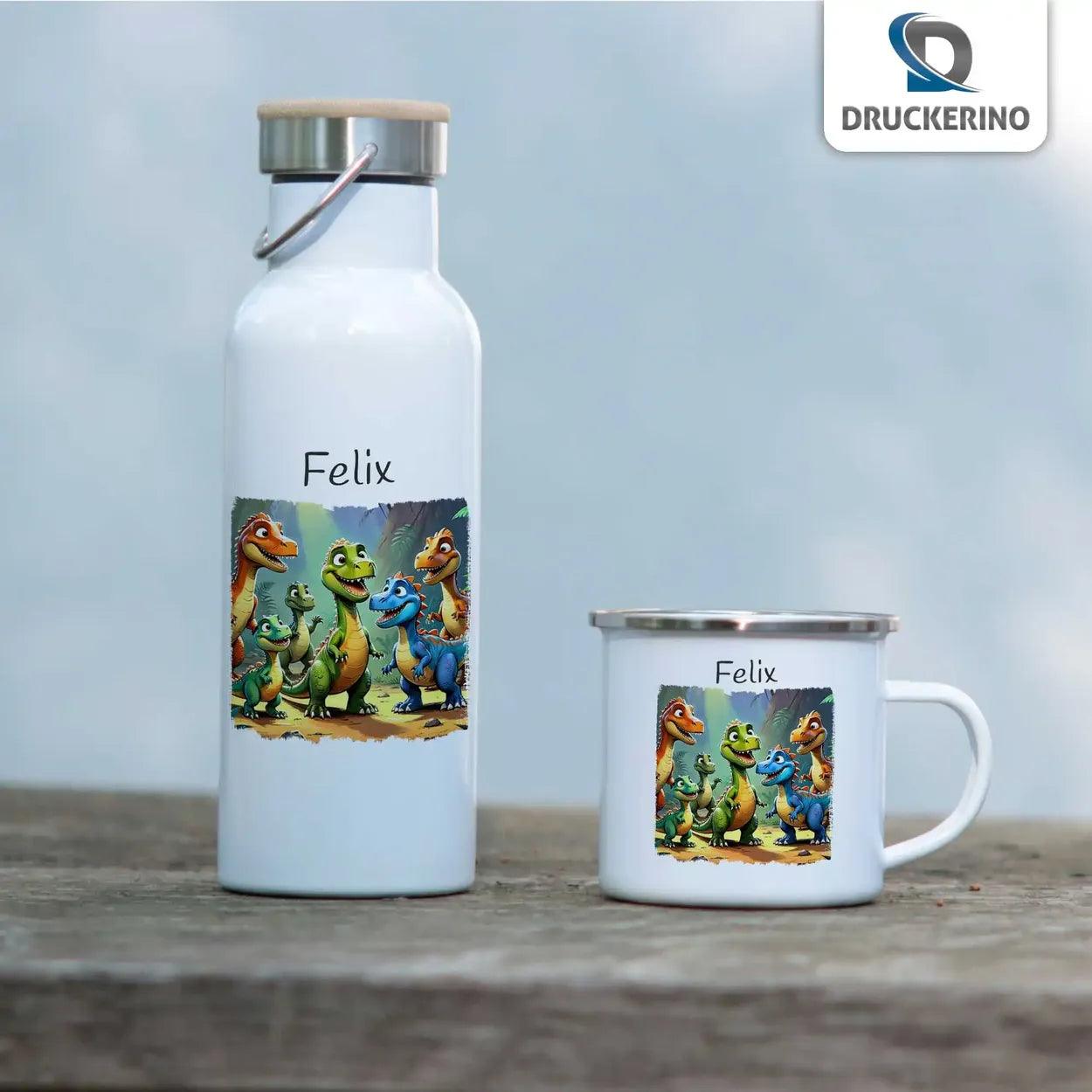 Emaille Tasse Dinosaurier Freunde - Druckerino