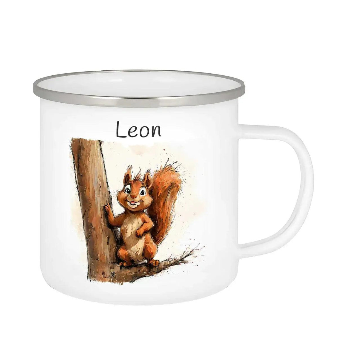 Emaille Tasse Eichhörnchen-Zauber - Druckerino