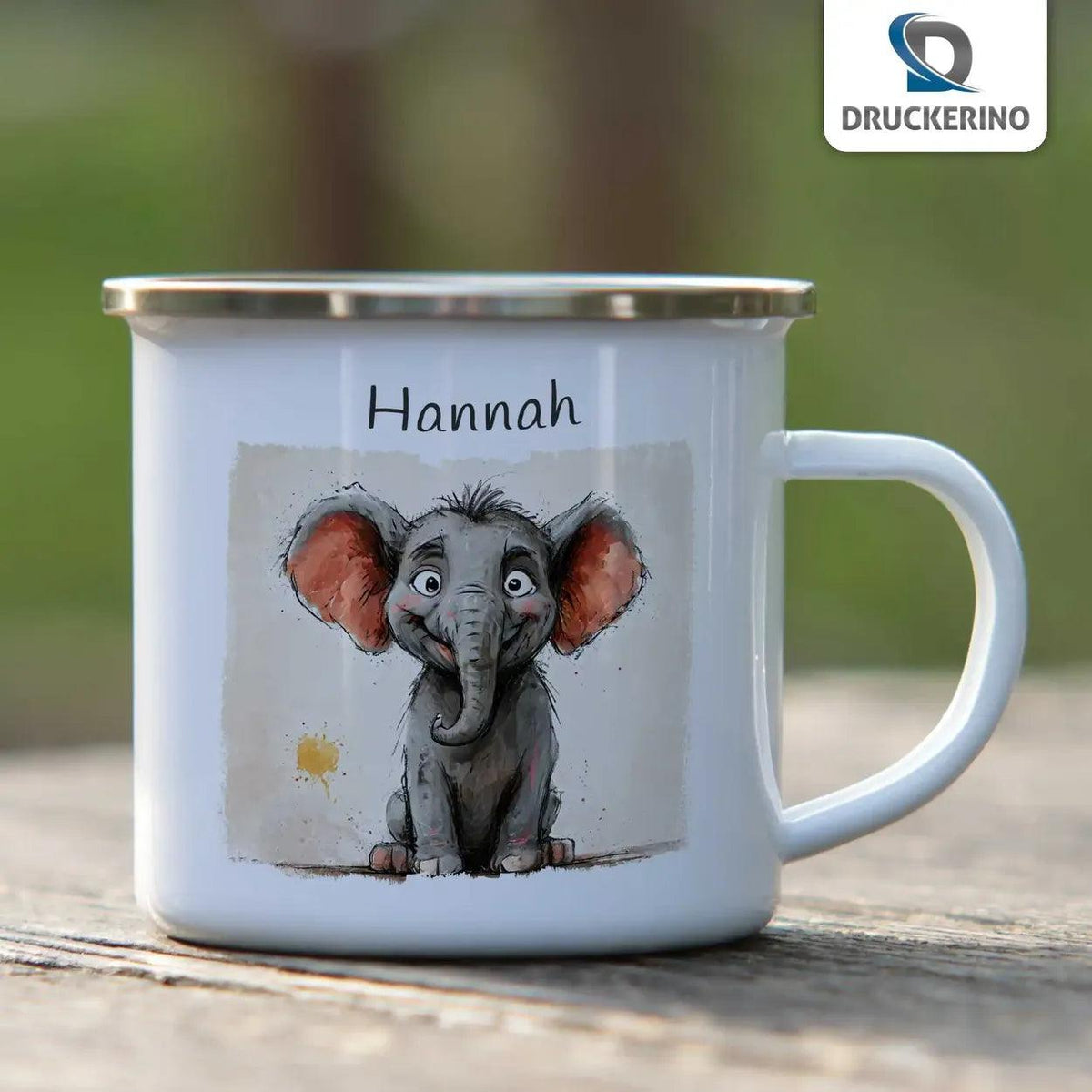 Emaille Tasse Elefantenzauber - Druckerino