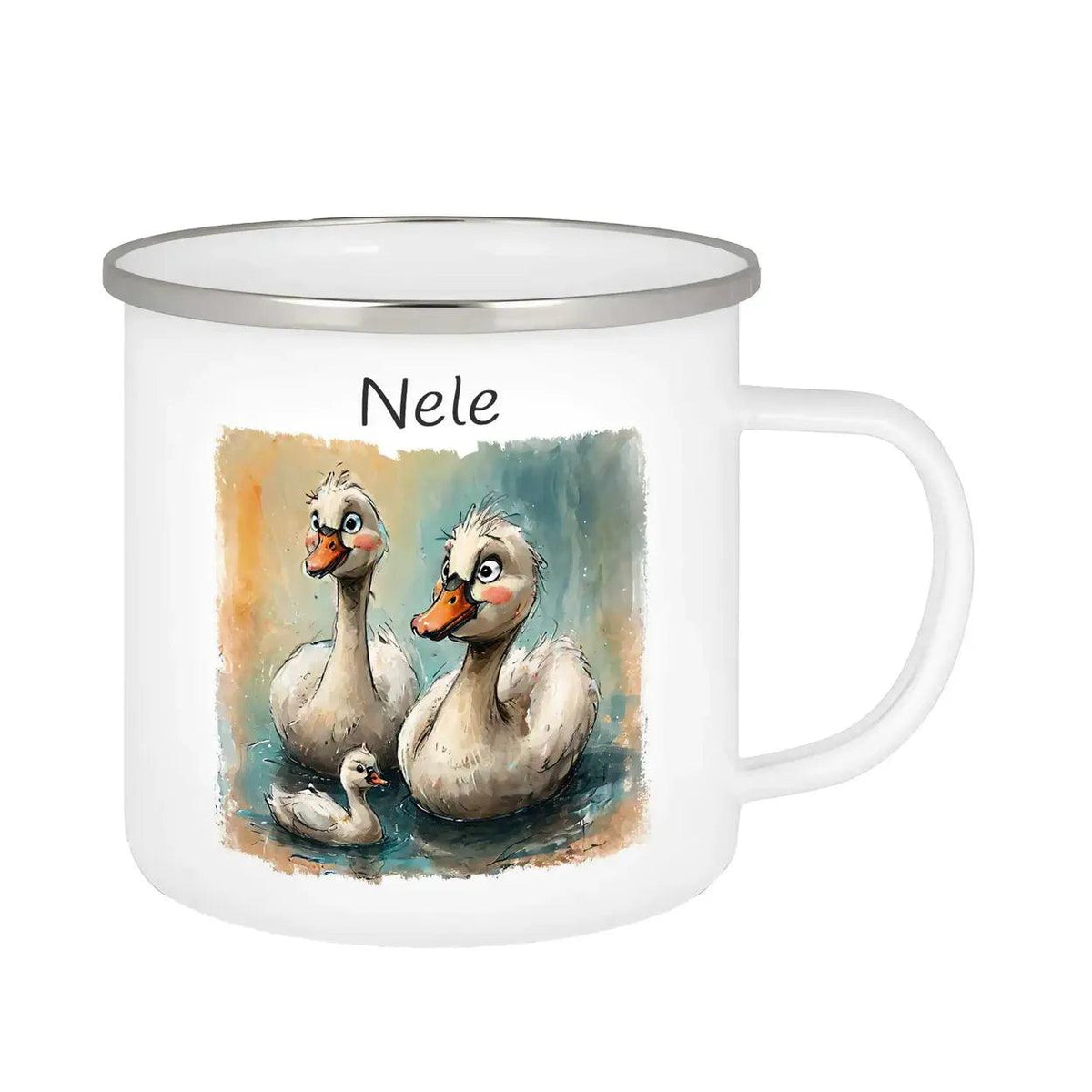 Emaille Tasse Entenspaß - Druckerino