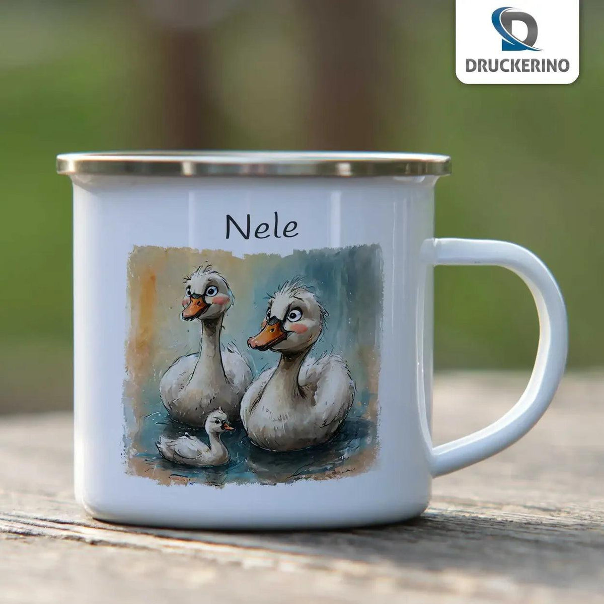 Emaille Tasse Entenspaß - Druckerino