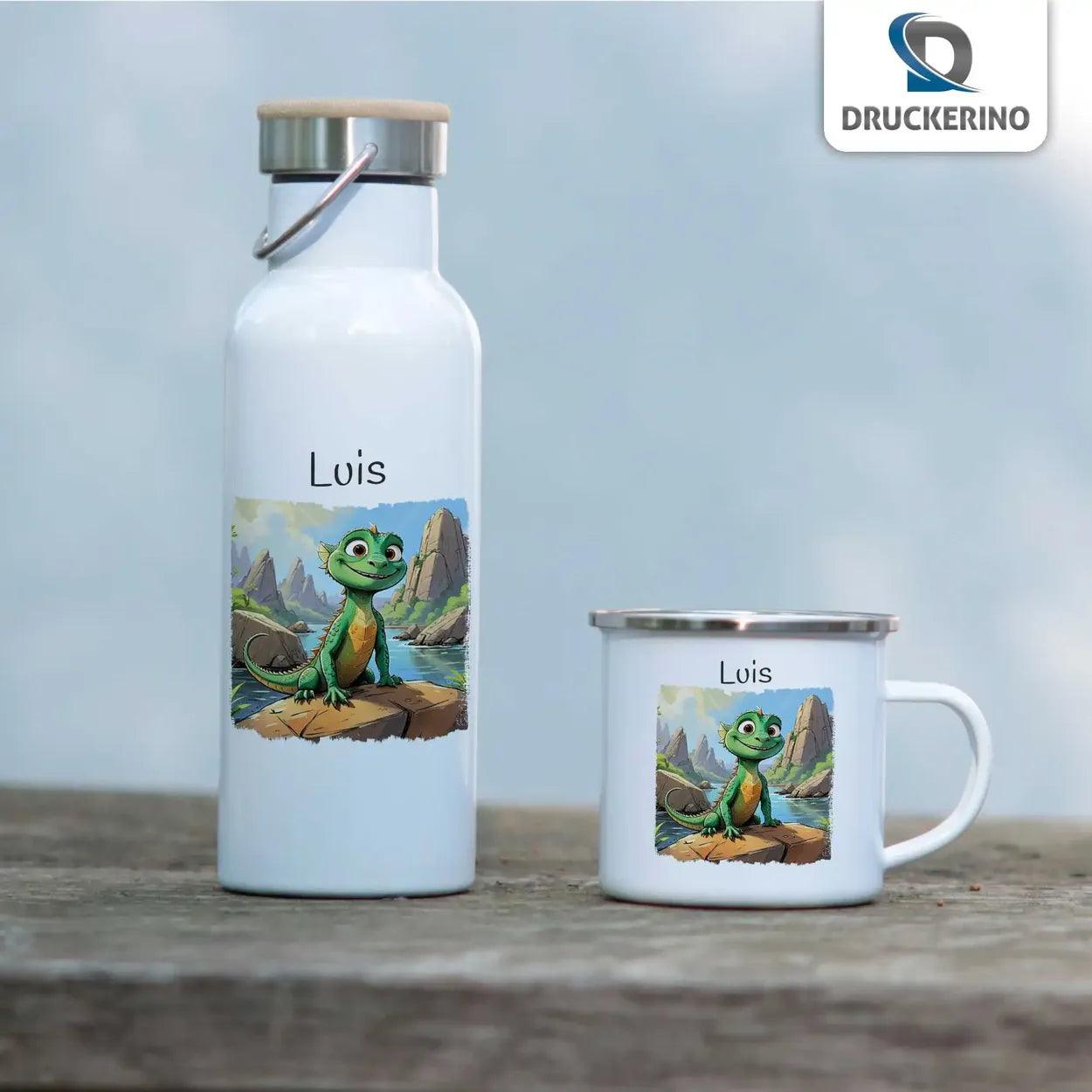 Emaille Tasse Flinke Echse - Druckerino