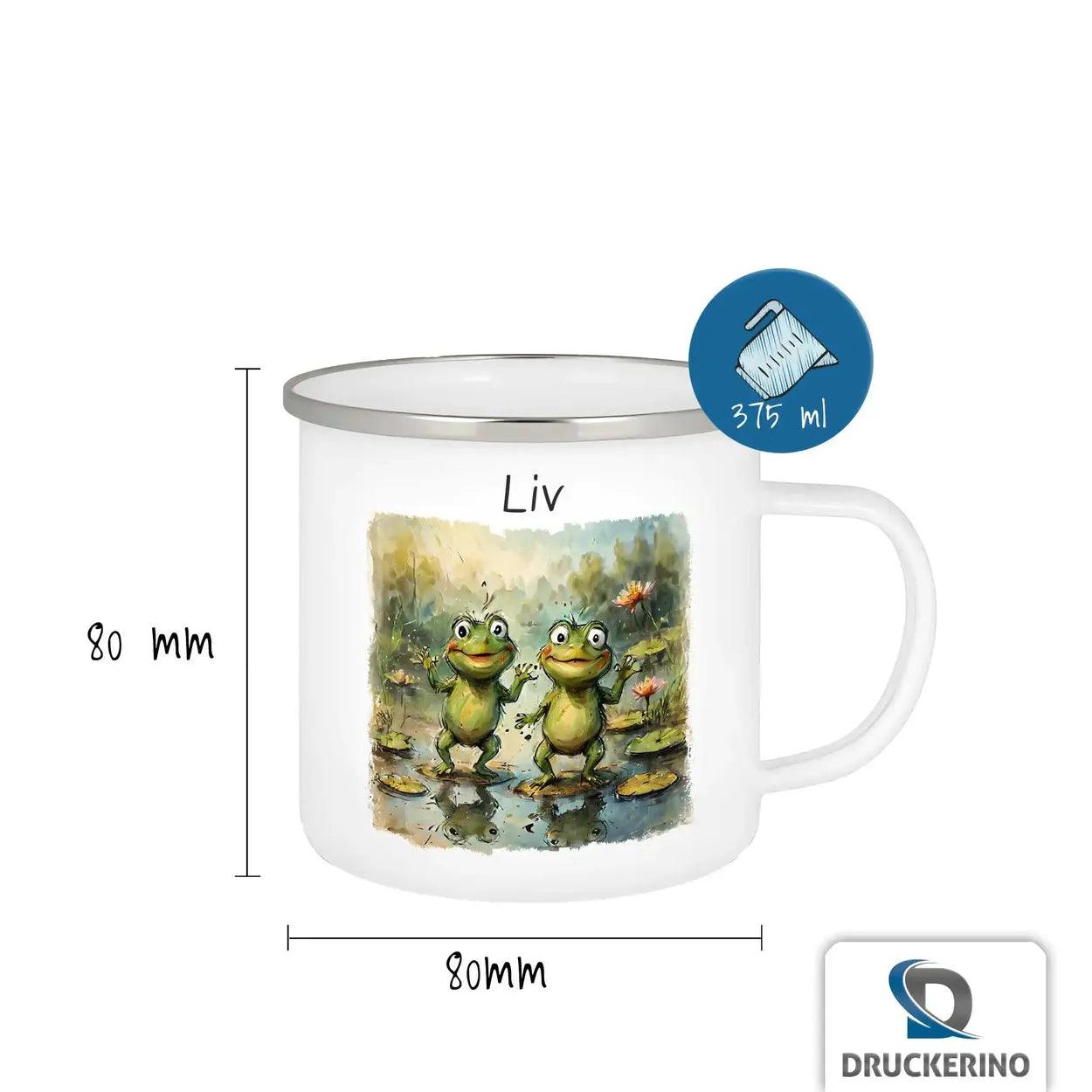 Emaille Tasse Froschkönig-Abenteuer - Druckerino