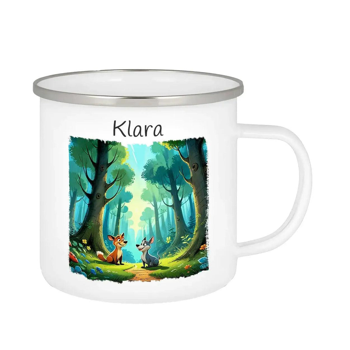 Emaille Tasse Fuchs Abenteuer - Druckerino