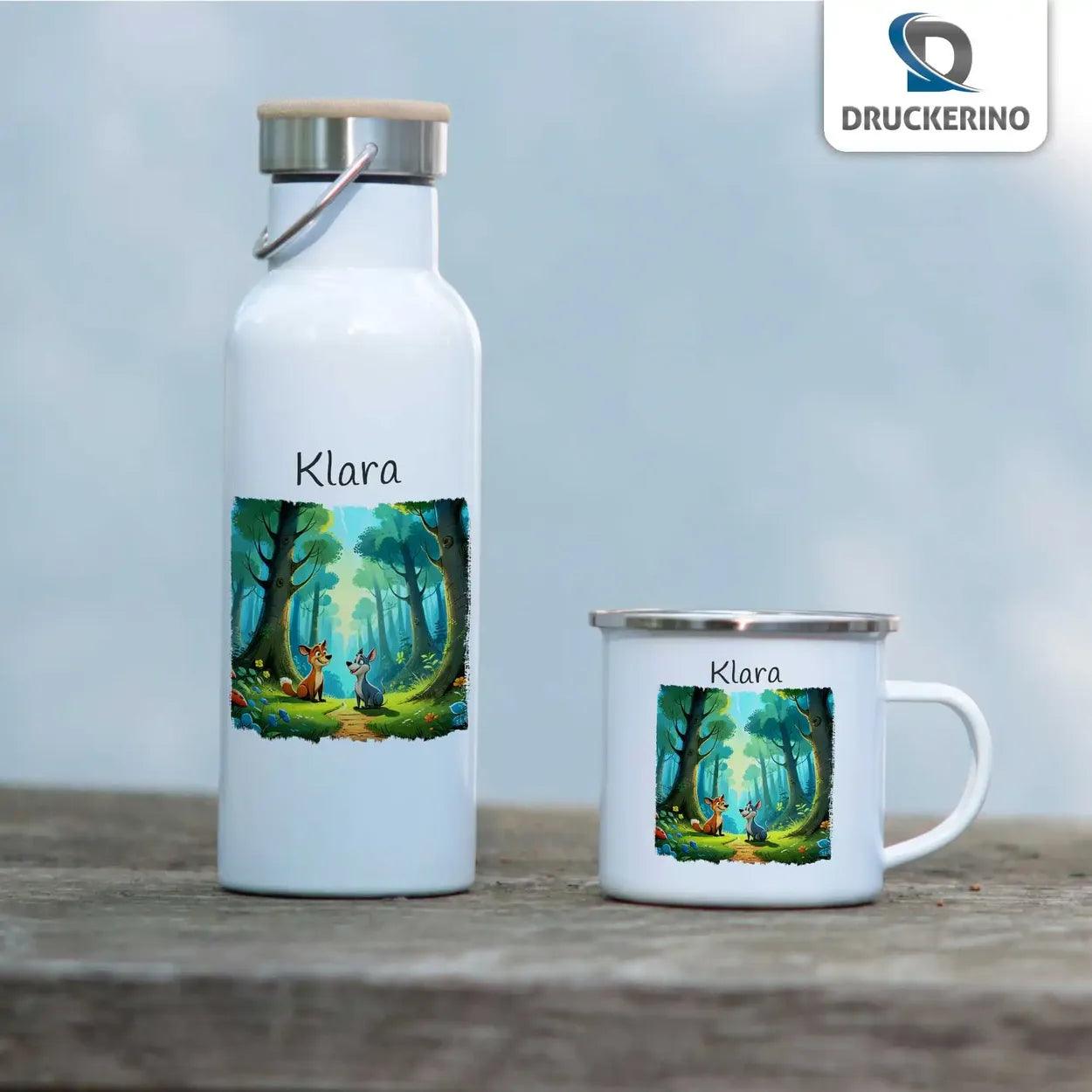 Emaille Tasse Fuchs Abenteuer - Druckerino
