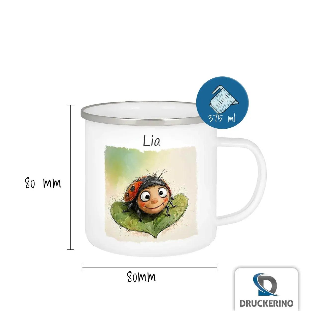 Emaille Tasse Glückskäfer - Druckerino