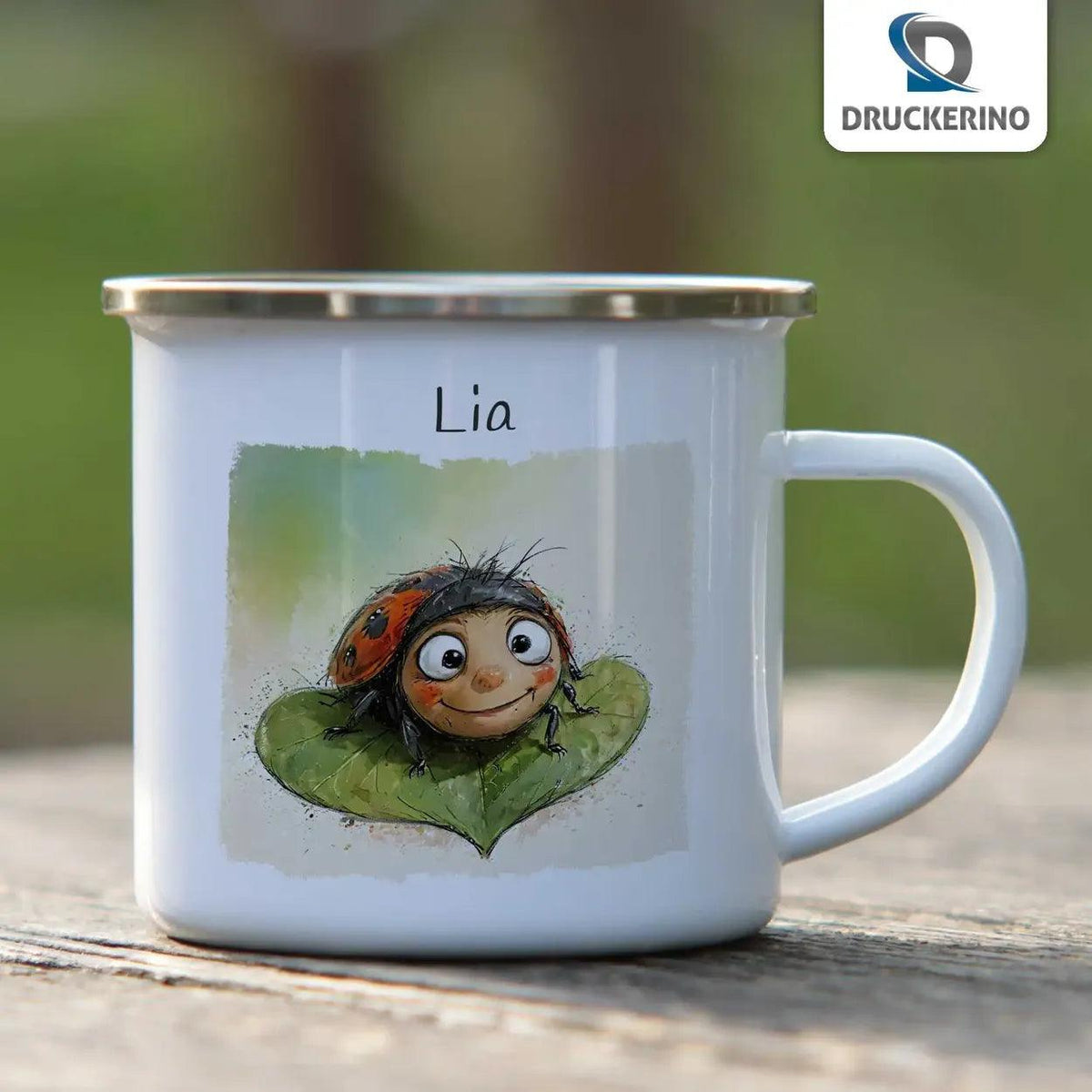 Emaille Tasse Glückskäfer - Druckerino