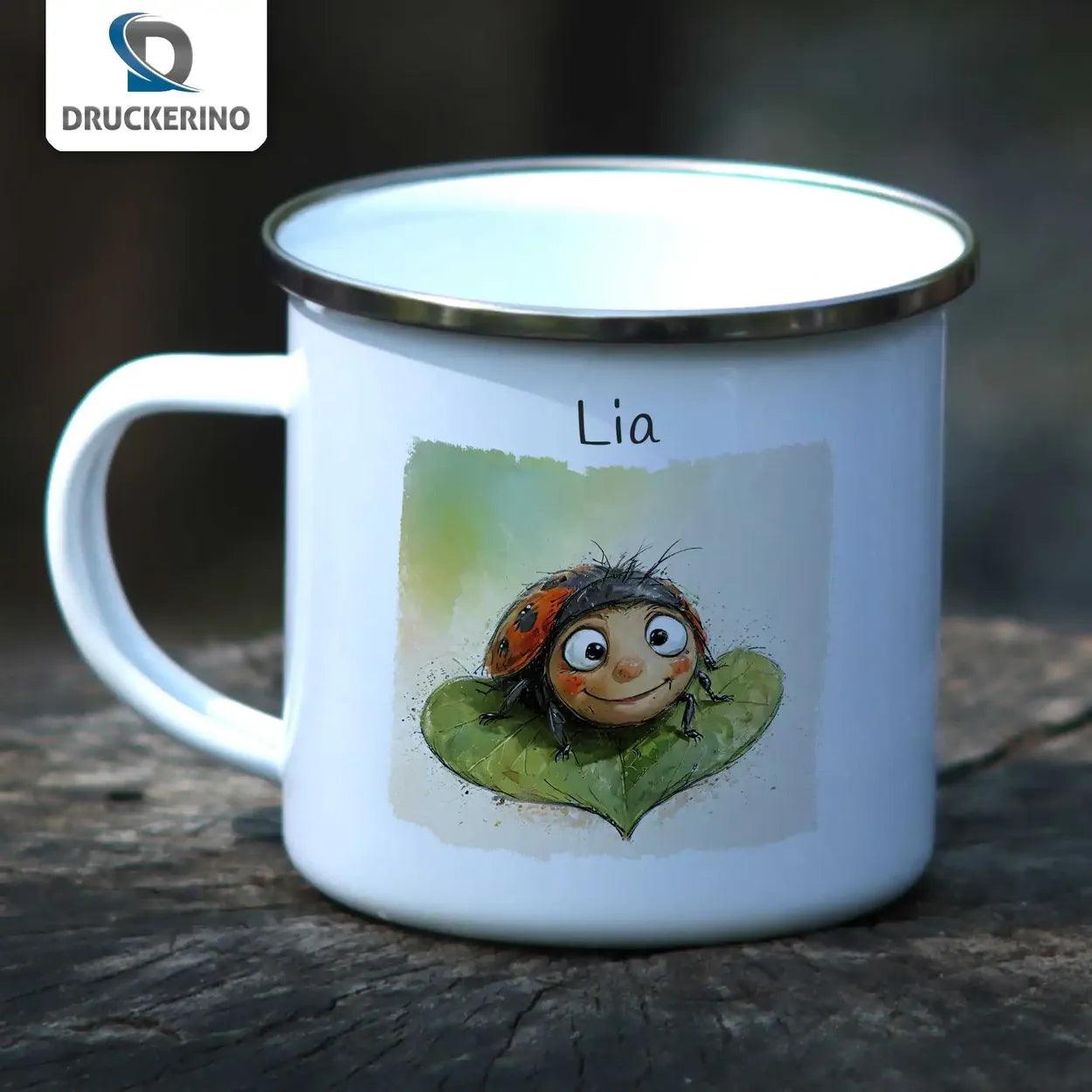 Emaille Tasse Glückskäfer - Druckerino