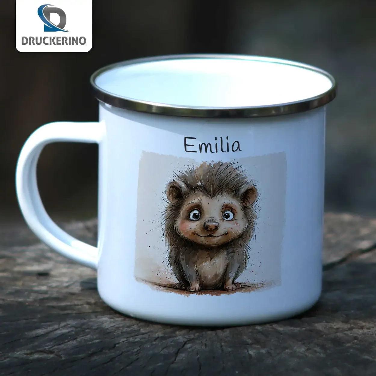 Emaille Tasse Herzens-Igel - Druckerino
