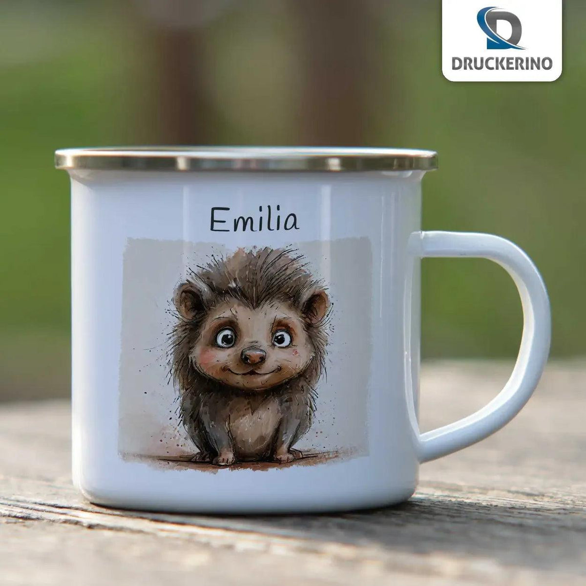 Emaille Tasse Herzens-Igel - Druckerino