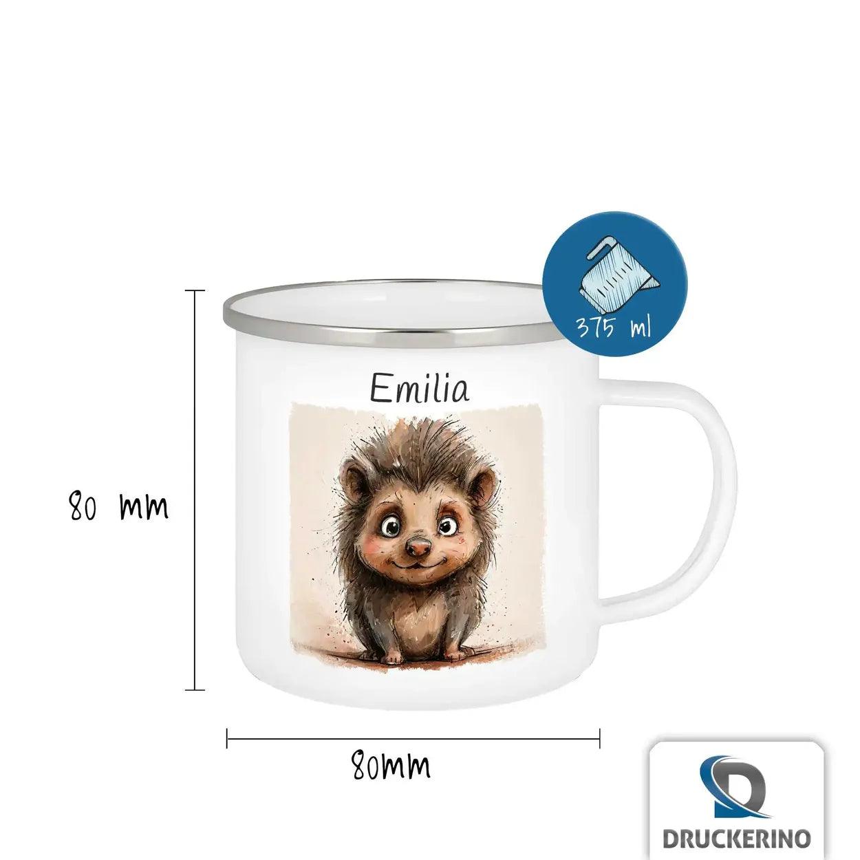 Emaille Tasse Herzens-Igel - Druckerino