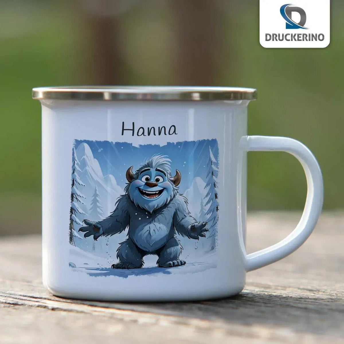 Emaille Tasse Jeti Monster Abenteuer - Druckerino